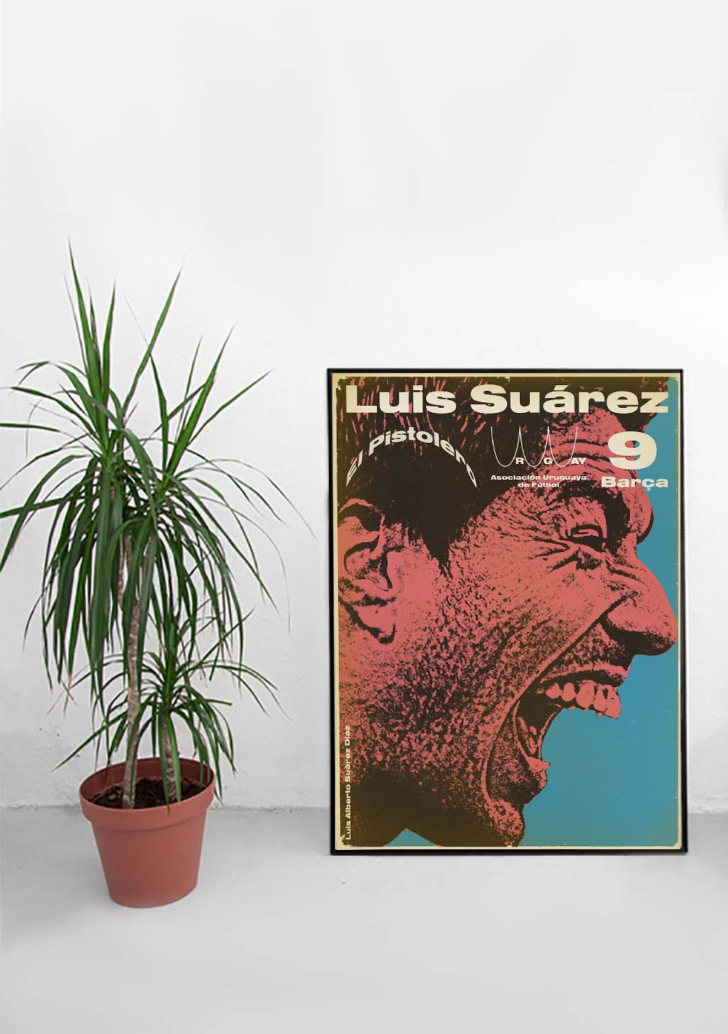 Luis Suárez FC Barcelone Poster Rouge et Bleu