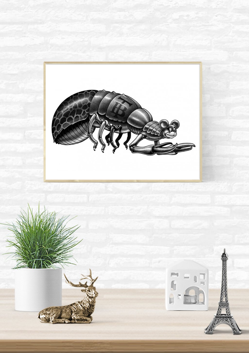 Insecte stylisé avec casque et gants