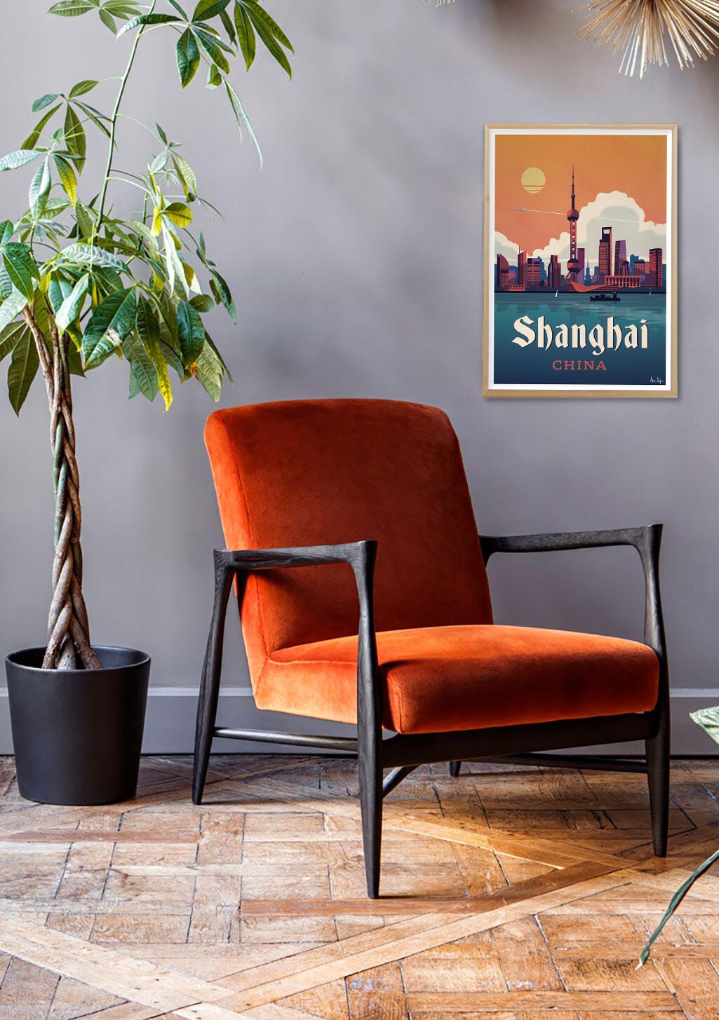 Poster Shanghai Chine Ville Paysage