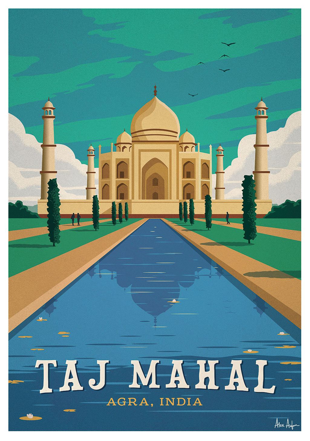 affiche-voyage-alex-asfour-taj-mahal-1