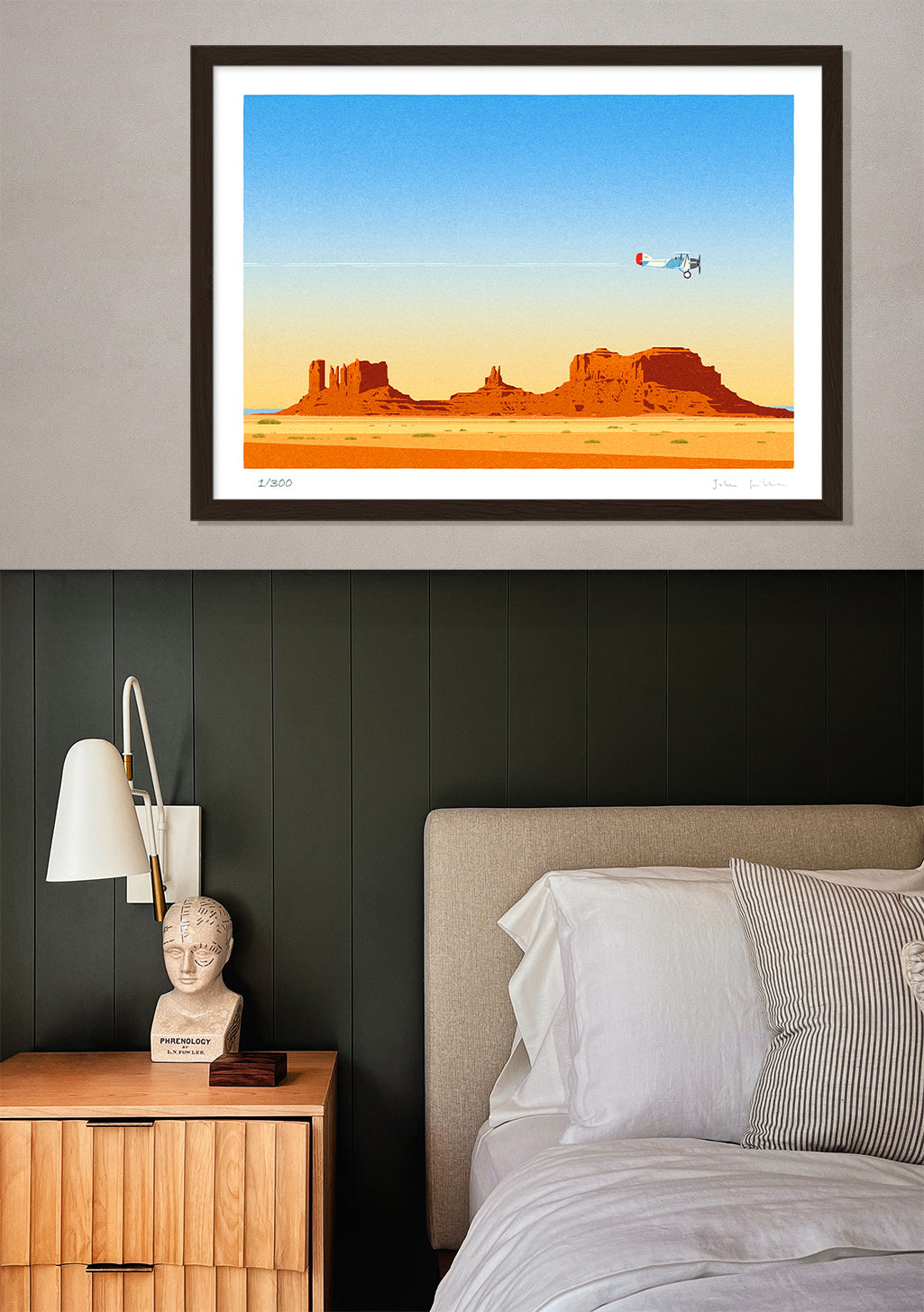 Dessert, avion, coucher de soleil, rochers rouges