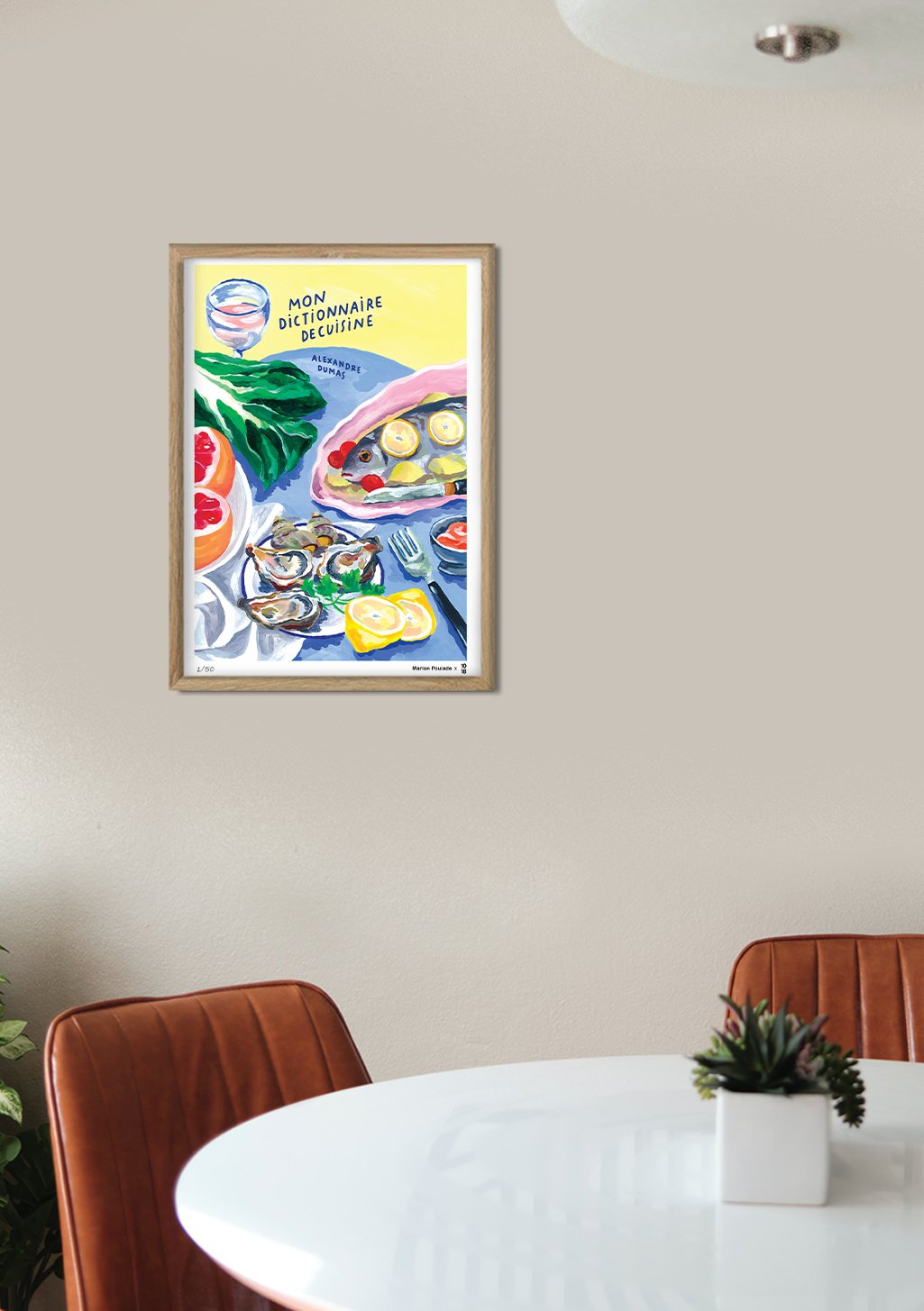Poster de livre de cuisine avec fruits et légumes