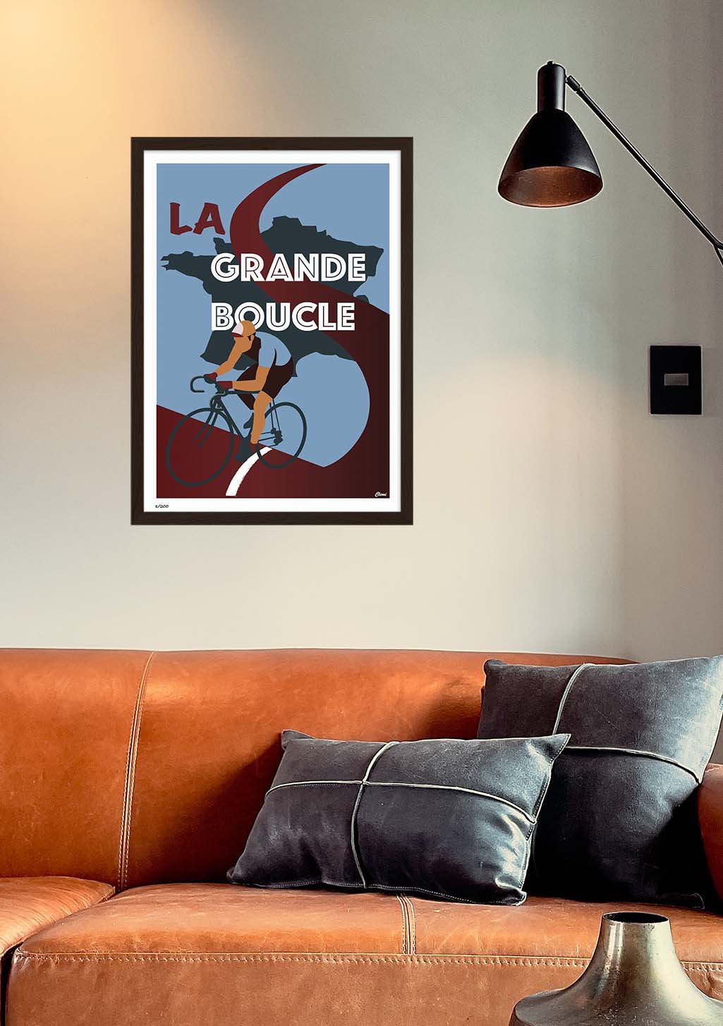 Cycliste, La Grande Boucle, vélo, course cycliste, poster encadré