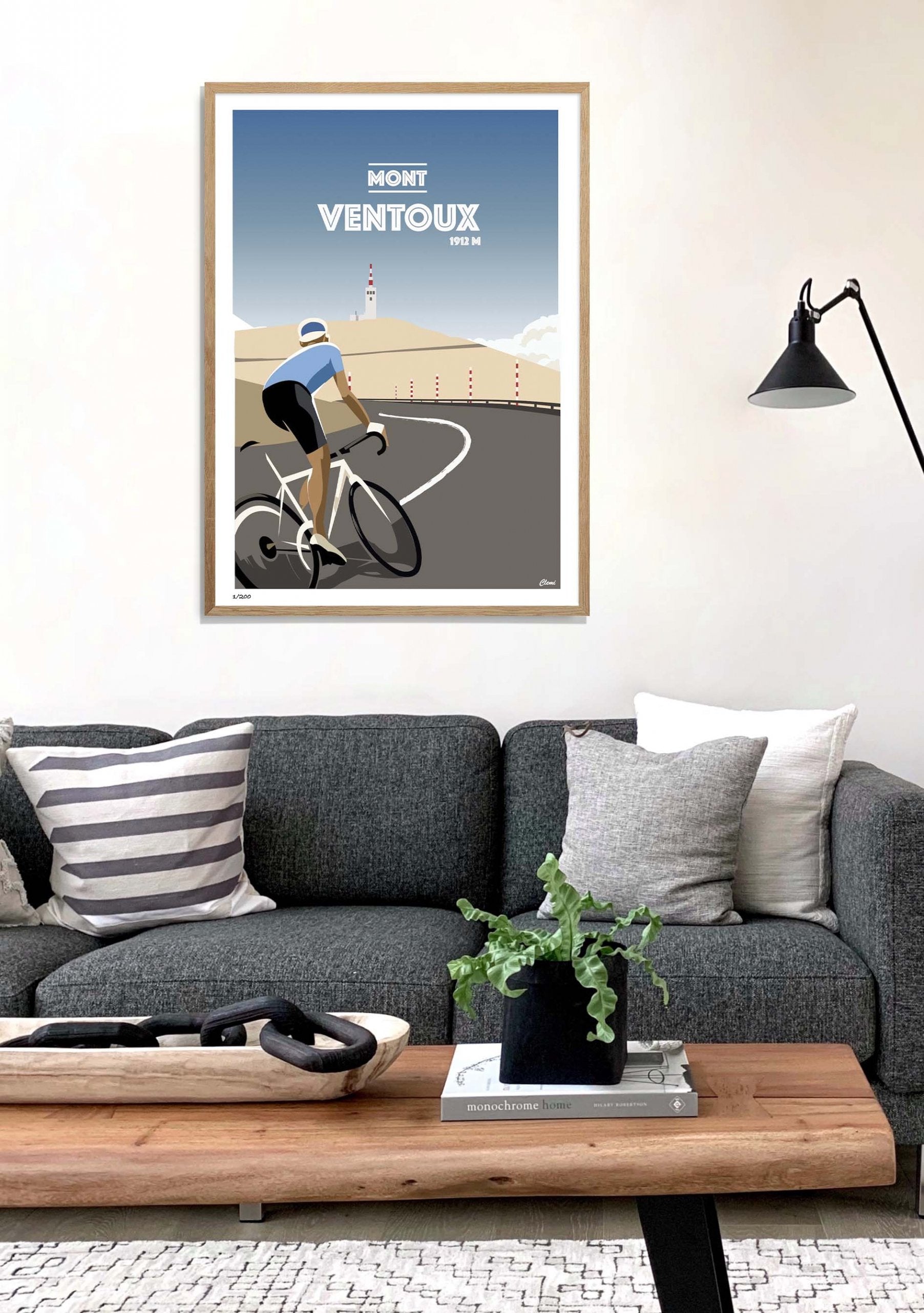 Cycliste montant Mont Ventoux