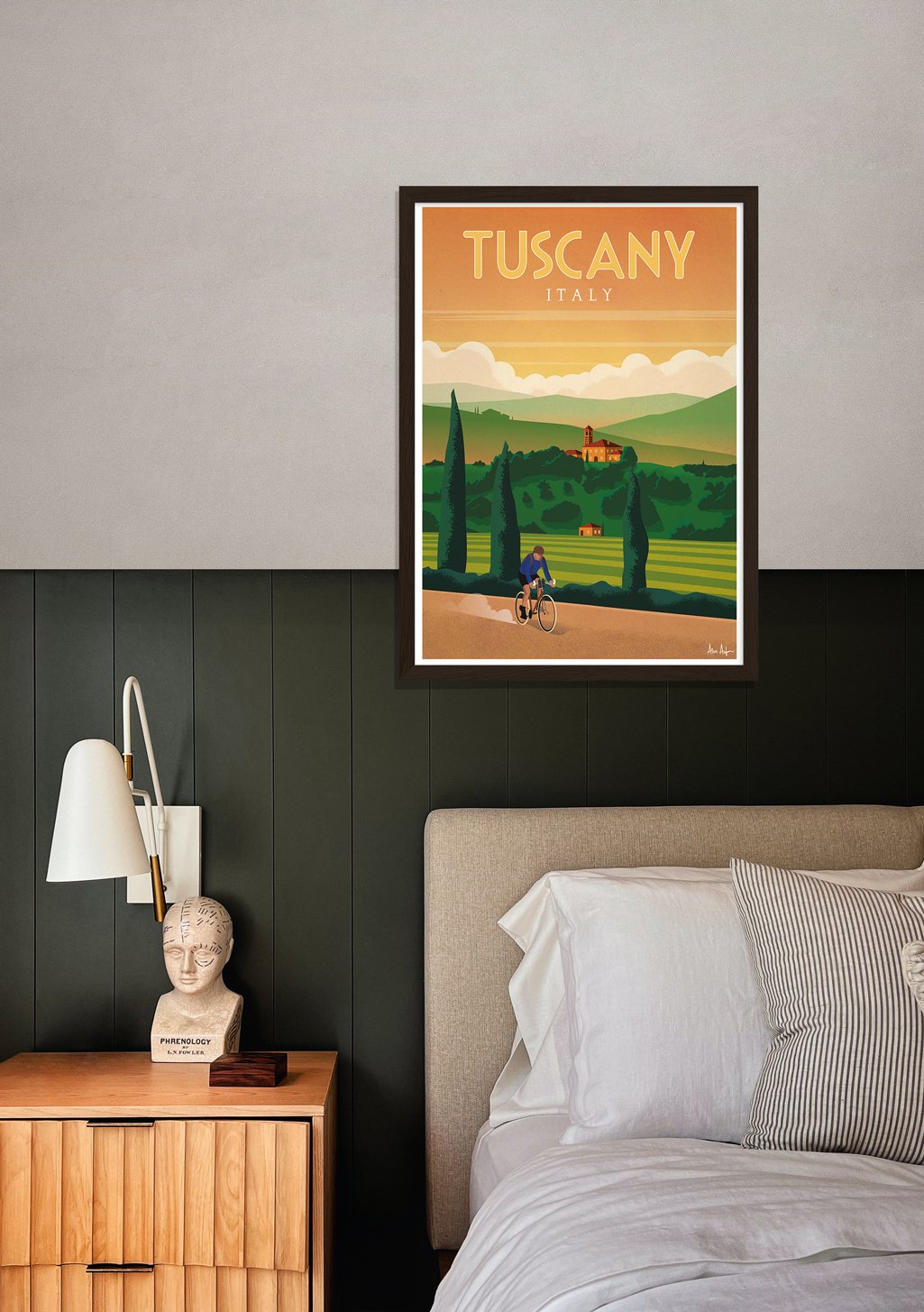 Poster Tuscany Italie cycliste campagne