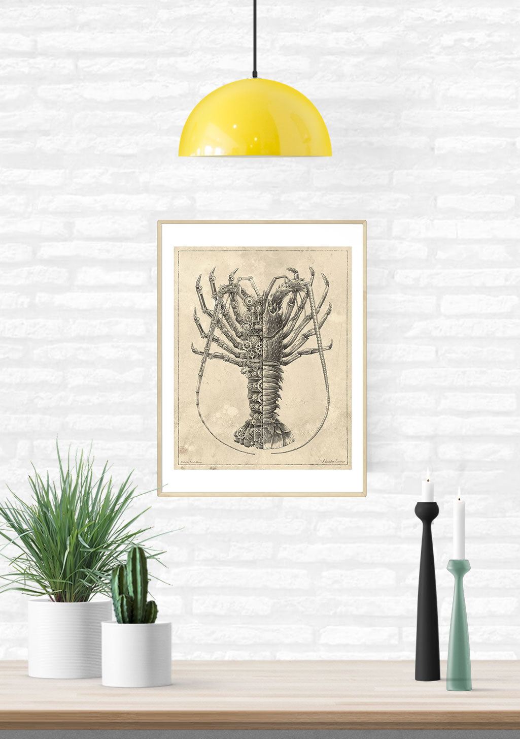 Illustration en noir et blanc d'un homard