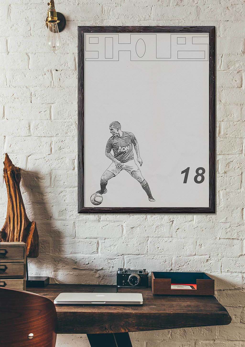 Poster de football avec joueur au maillot 18