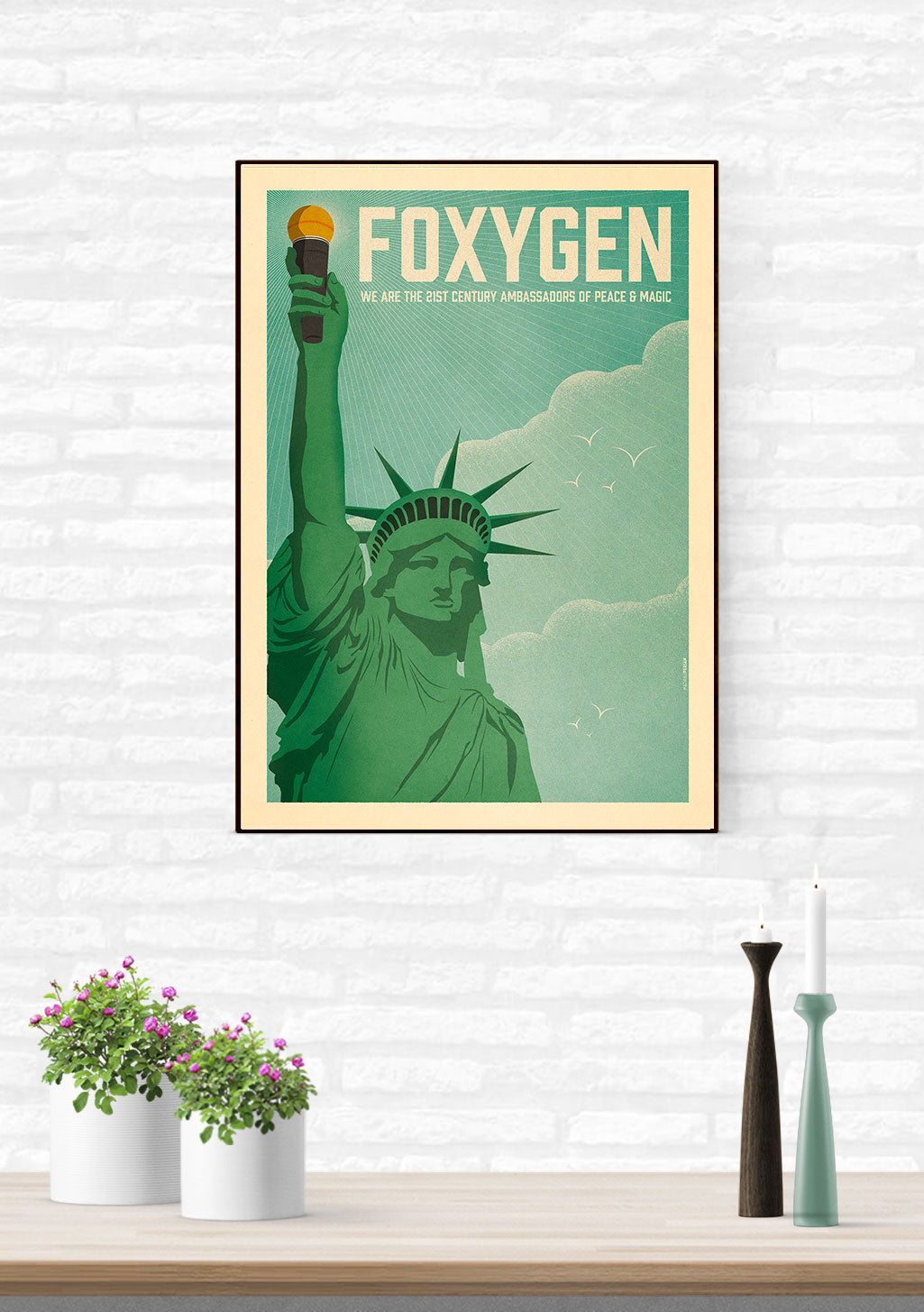 Statue de la Liberté, texte Foxygen, ambassadeurs de paix et de magie