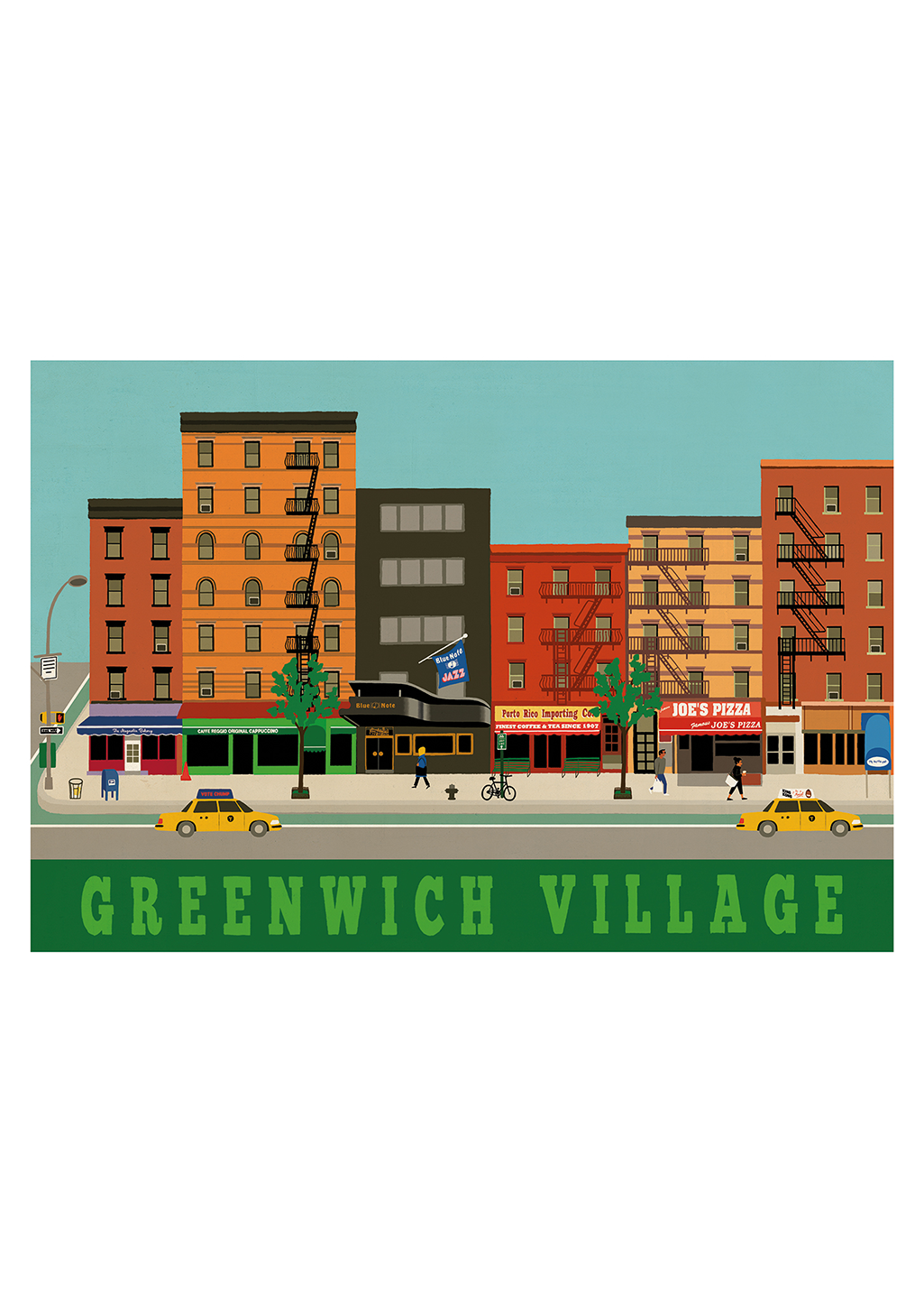 affiche-new-york-paul-thurlby-greenwich-village-1