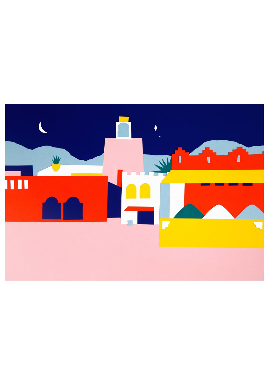 Illustration abstraite de paysage urbain au coucher du soleil