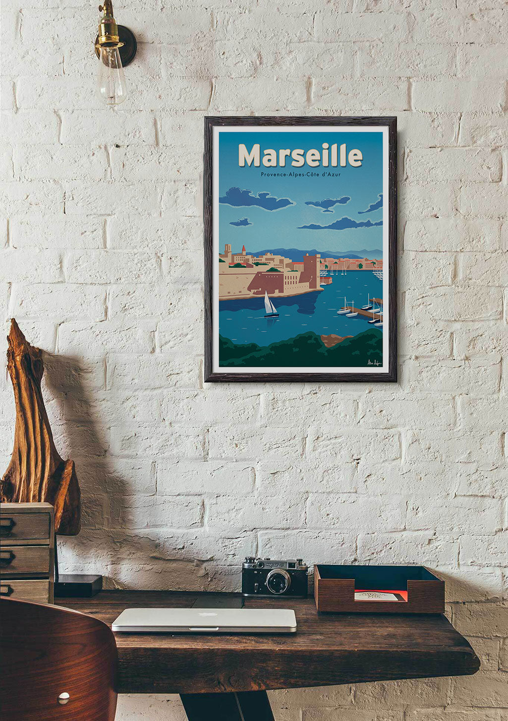 Marseille, Provence, Côte d'Azur, scène portuaire, bateau, ciel bleu