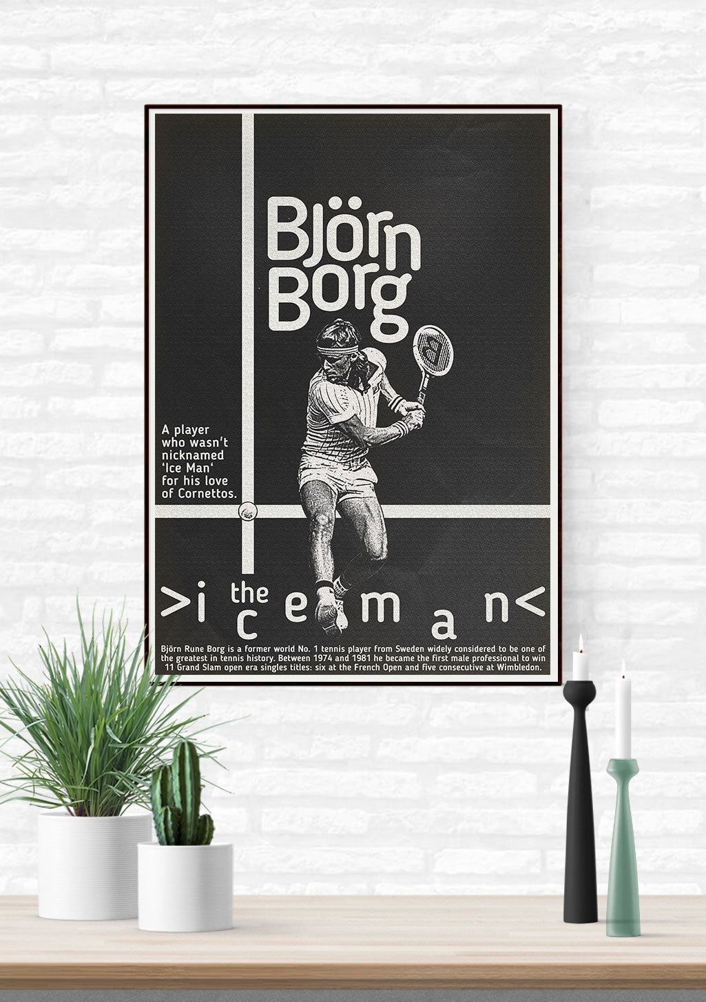Björn Borg Tennis Poster, Tennis Player, Cornettos, Tennis Legend, Swedish Player