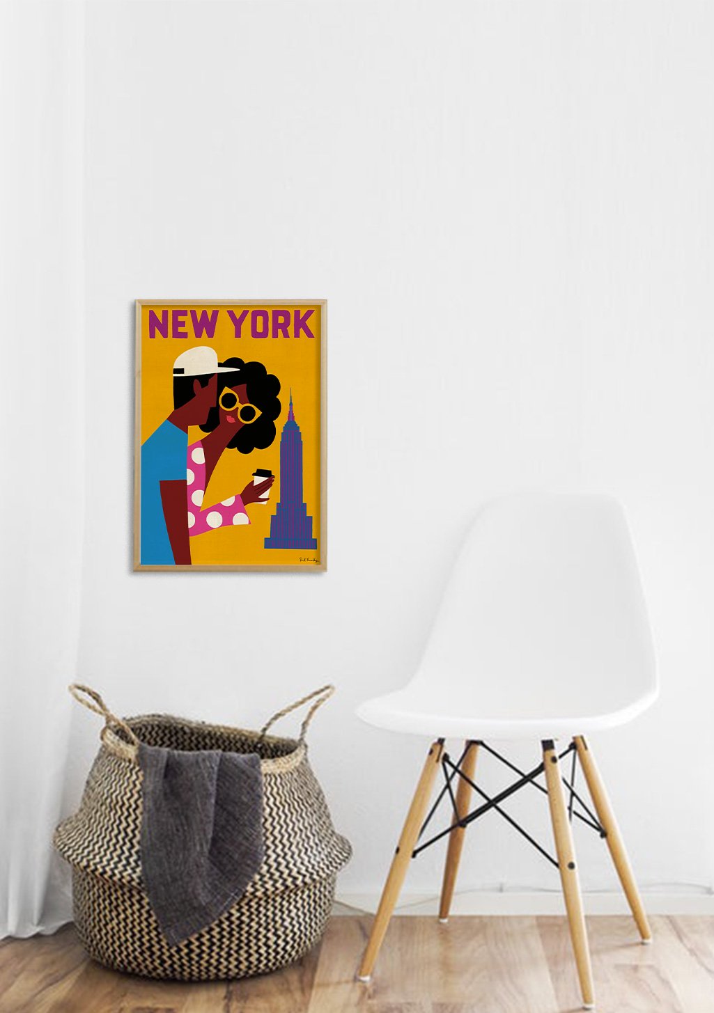 Poster New York femme stylée Empire State Building