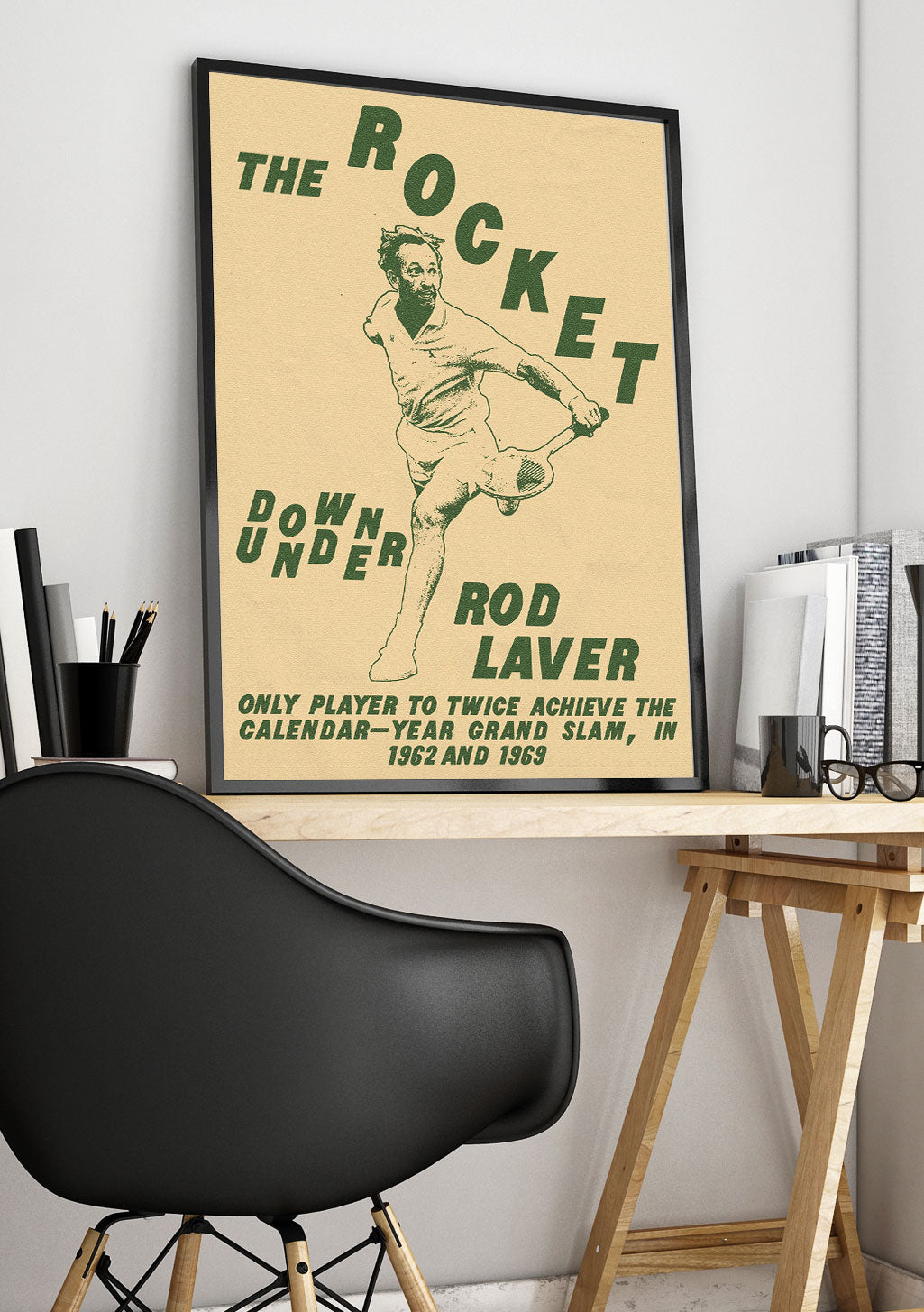 Affichage vintage de Rod Laver Tennis