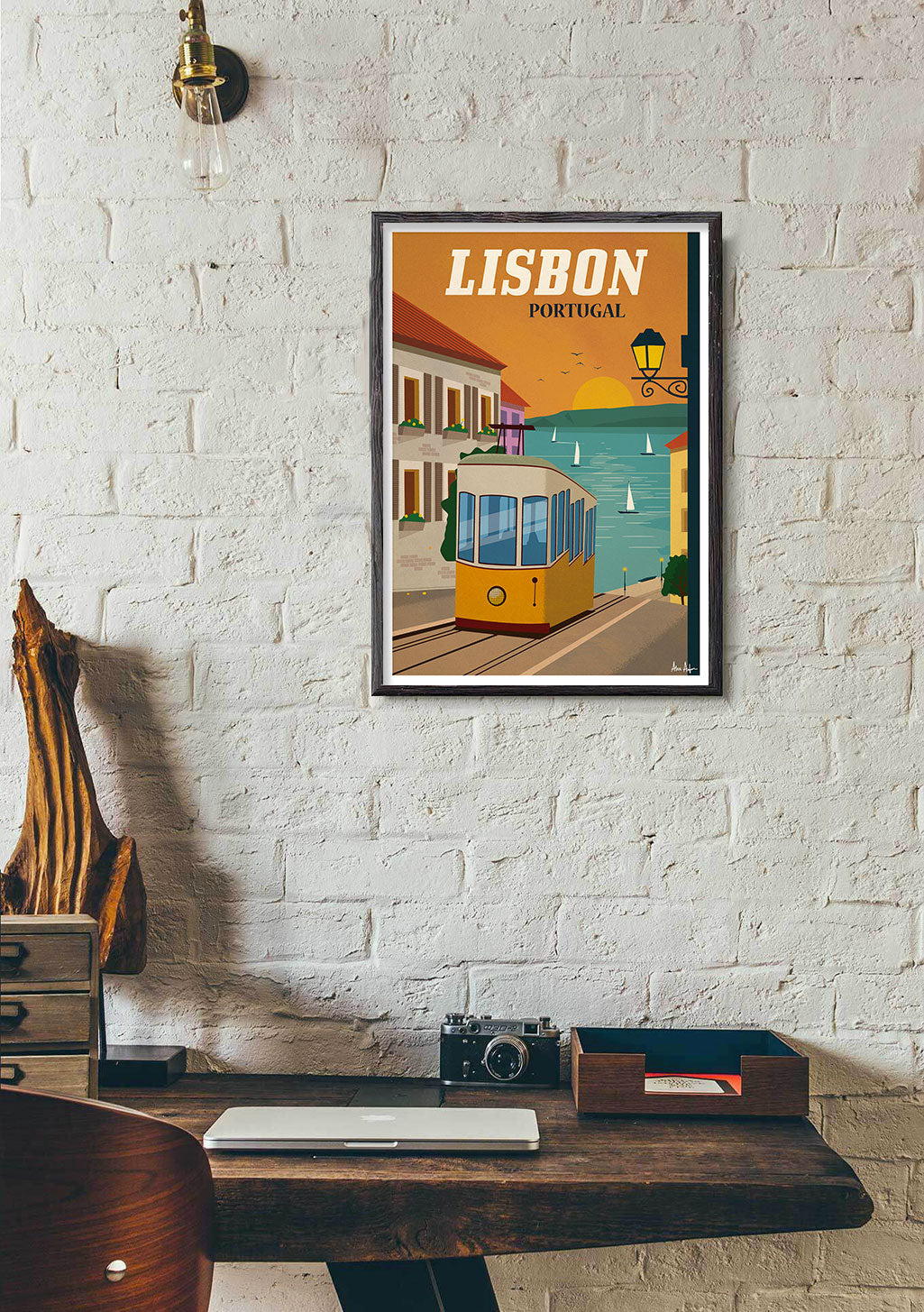 Poster Lisbonne Portugal Tramway Ville