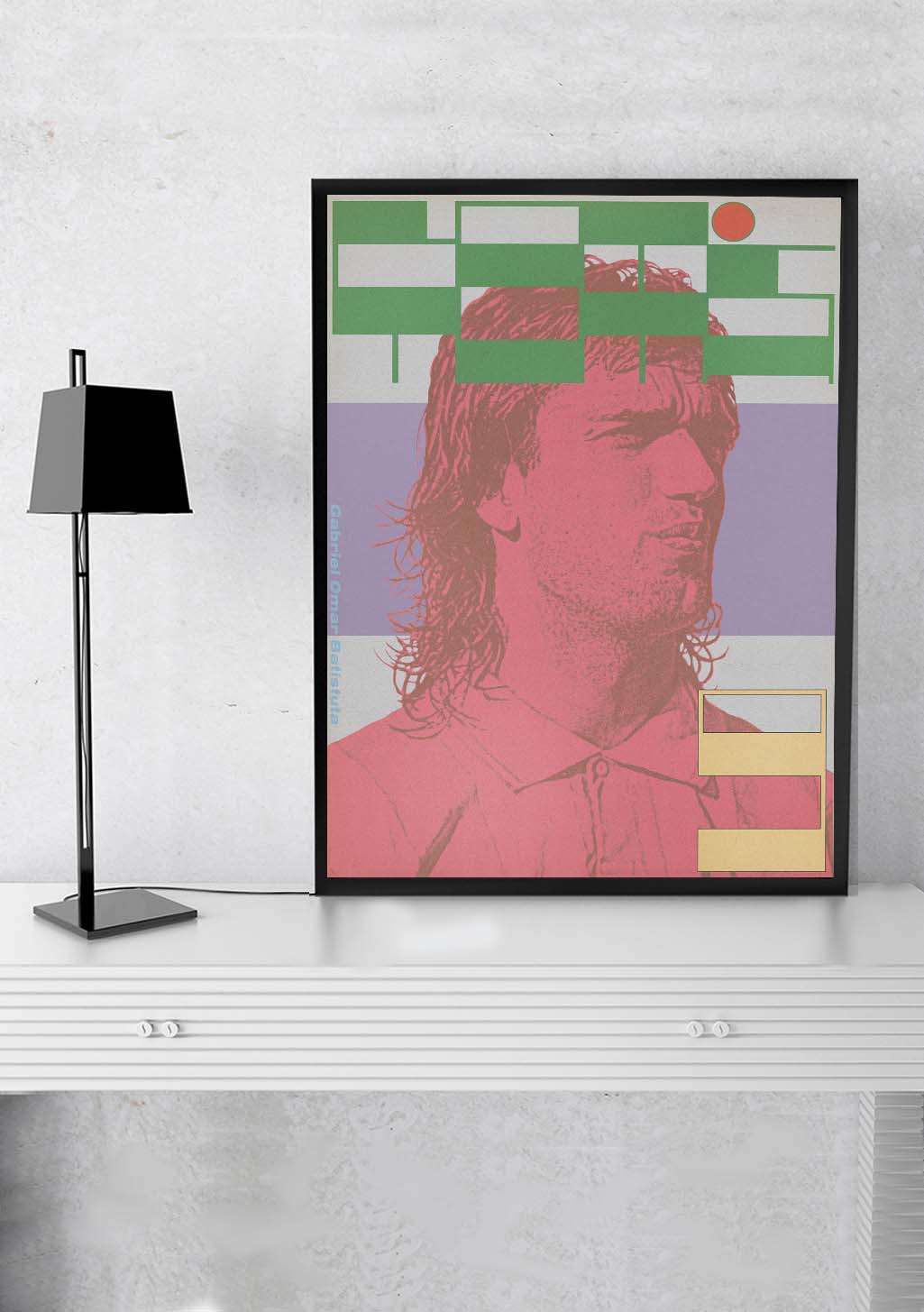 Art abstrait, portrait homme, couleurs vives, formes géométriques