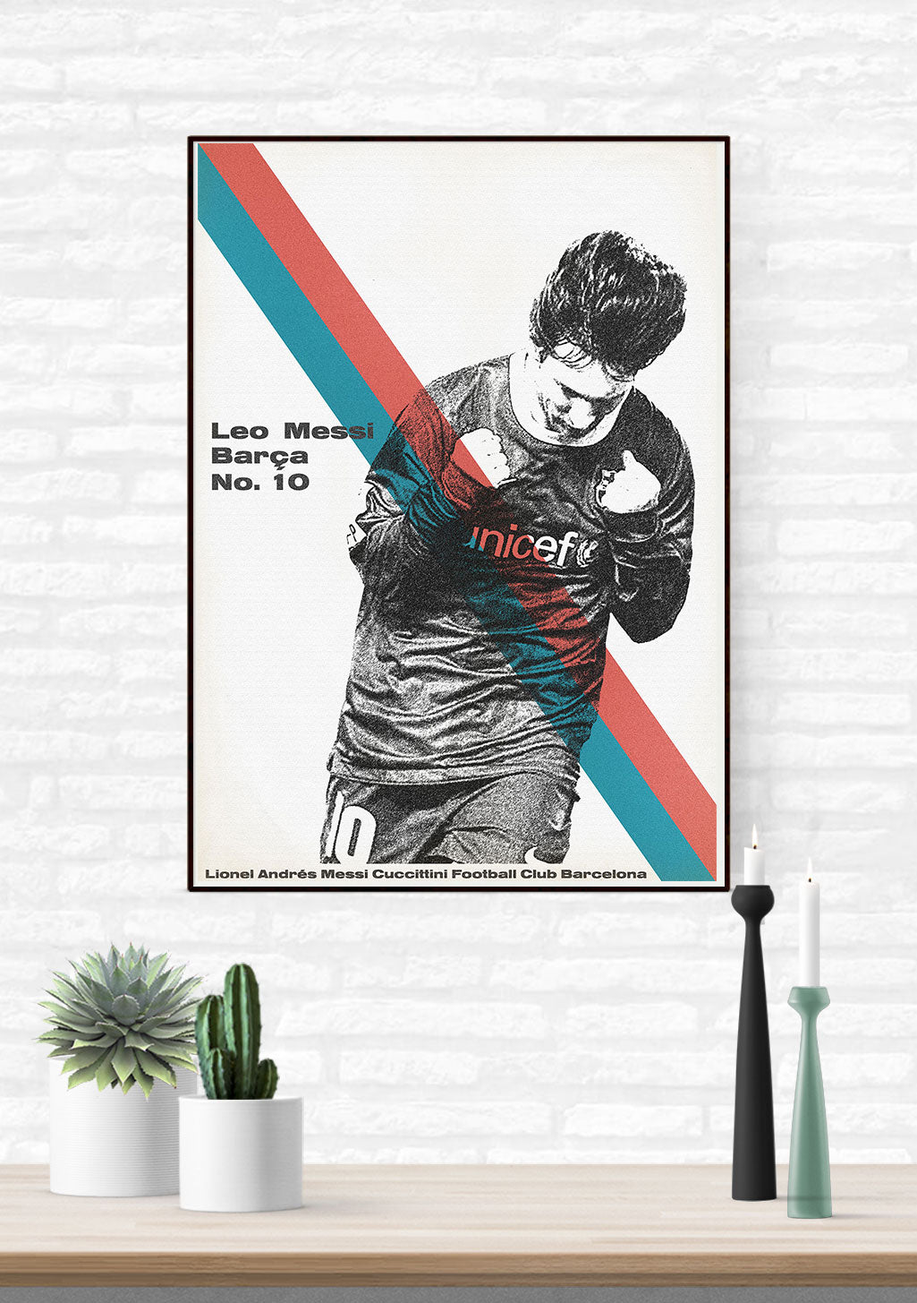 Poster de Leo Messi du FC Barcelone, numéro 10, joueur de football