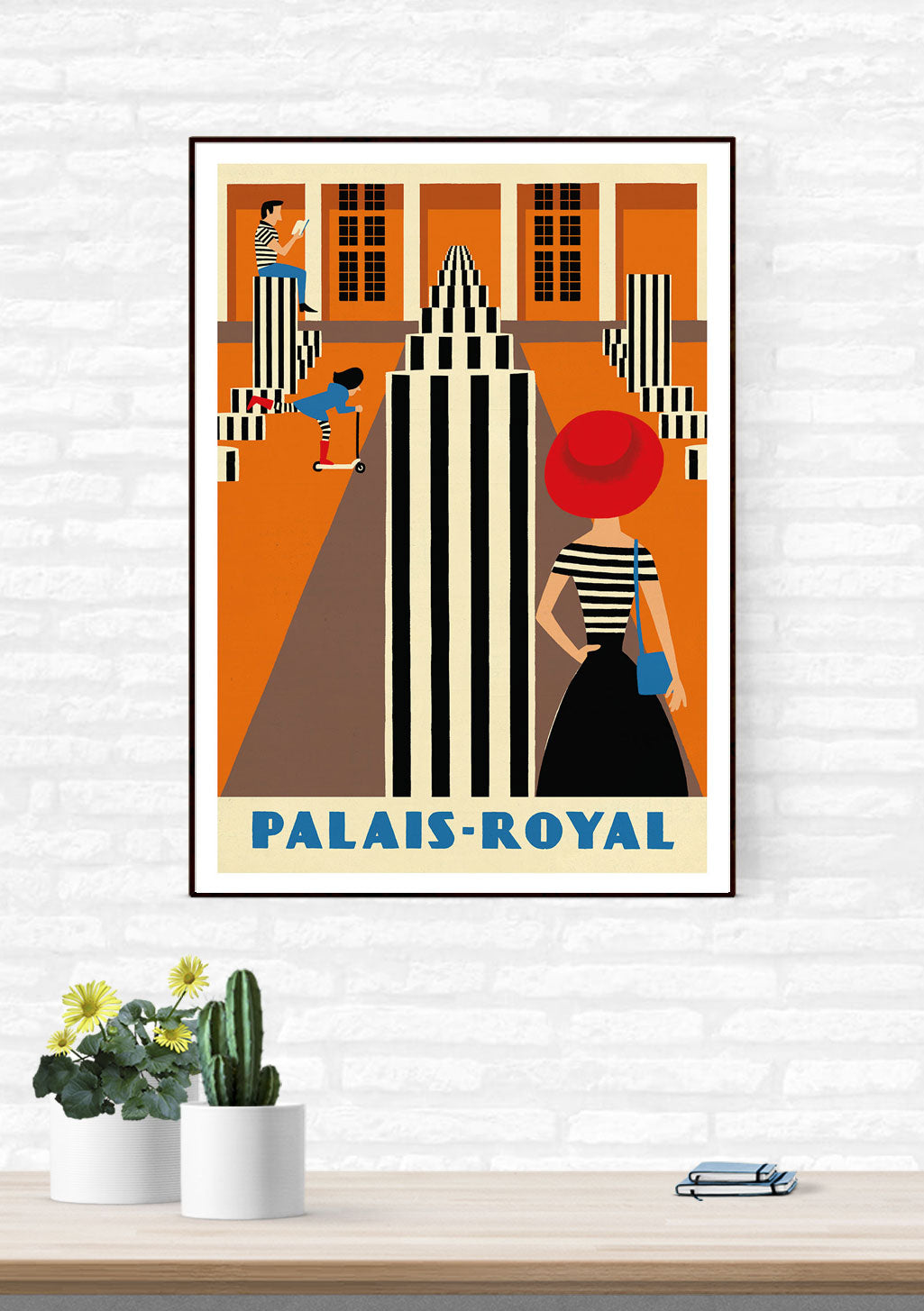 Art déco, femme, chapeau rouge, gratte-ciel, Palais-Royal, Paris, années 1920