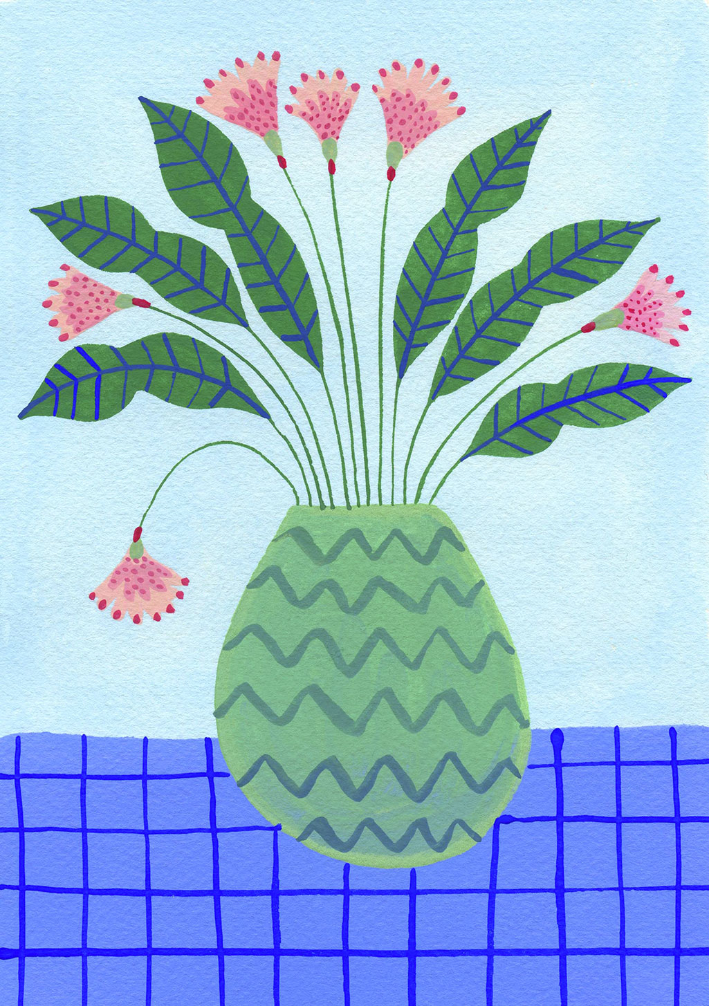 Plant on blue