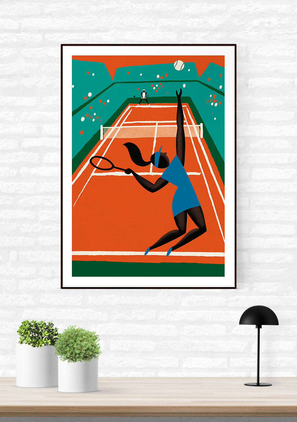 Art abstrait tennis joueur coup droit mur