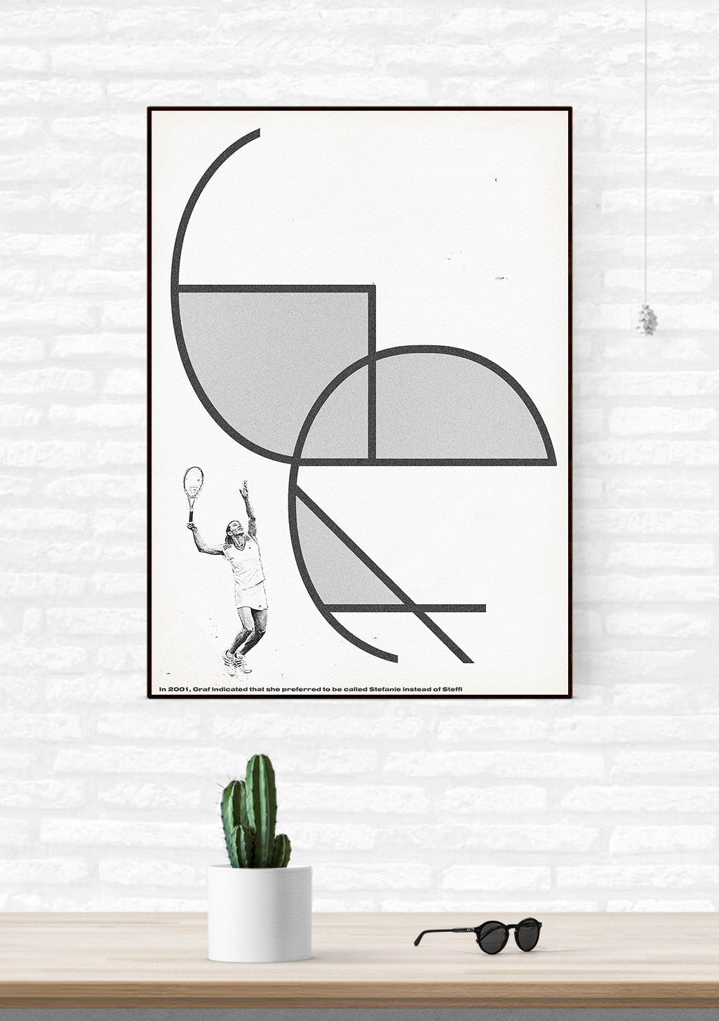 Tennis joueur coup droit géométrique poster