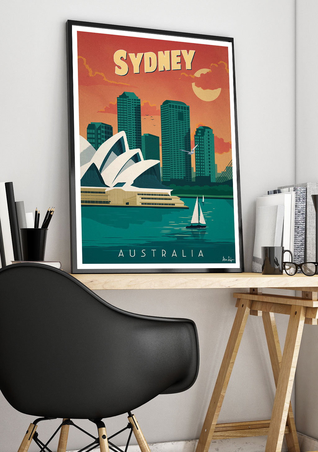 Poster Sydney Australie Opéra Maison Sailing Sunset