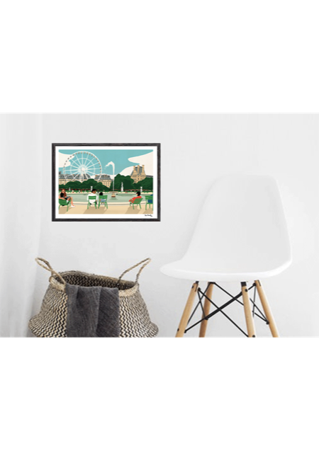 Poster de la grande roue et des bâtiments