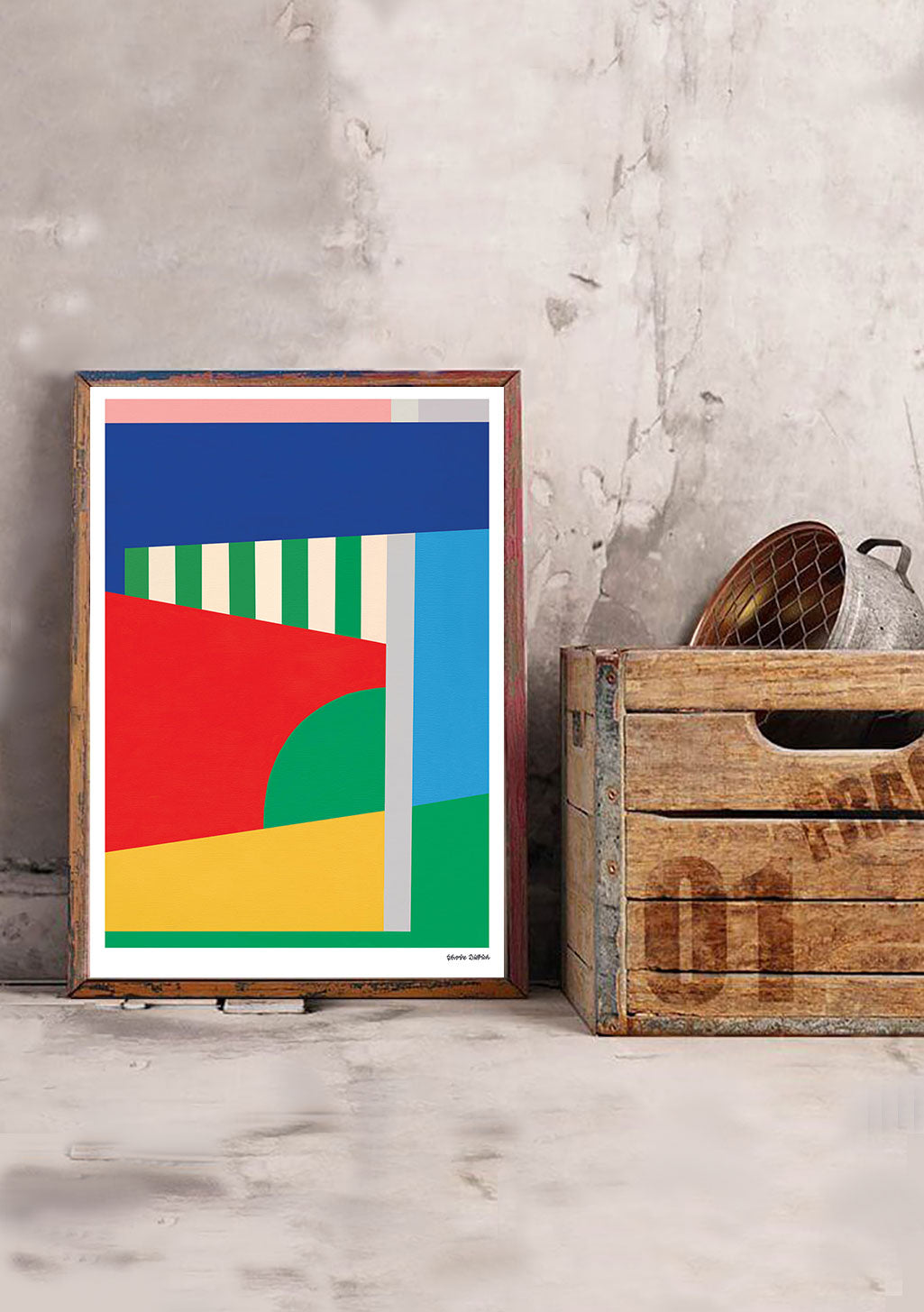 Art abstrait coloré avec formes géométriques